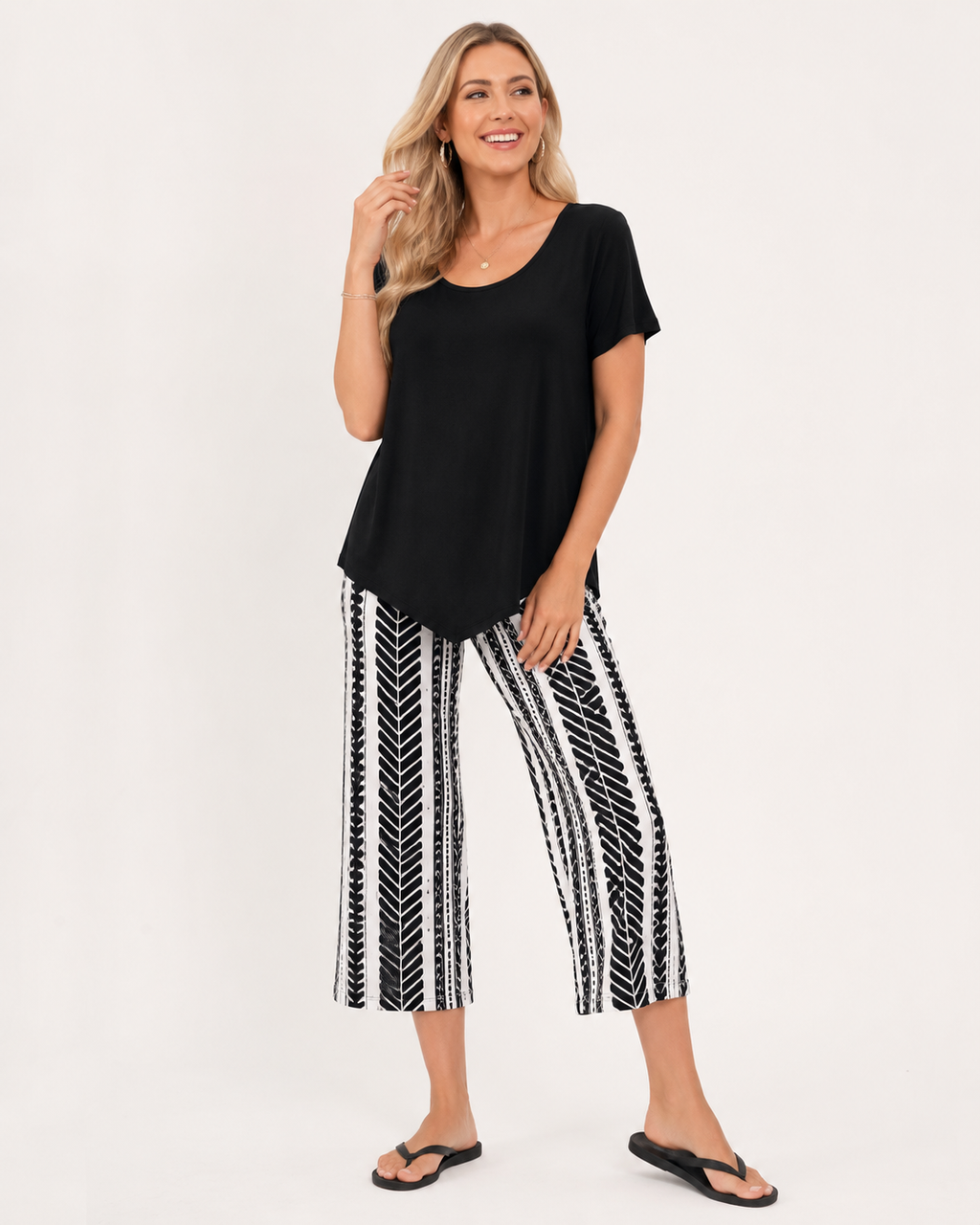 Kaufberg | Blumenmuster Oberteil und Hose Set Elegantes Zweiteiliges