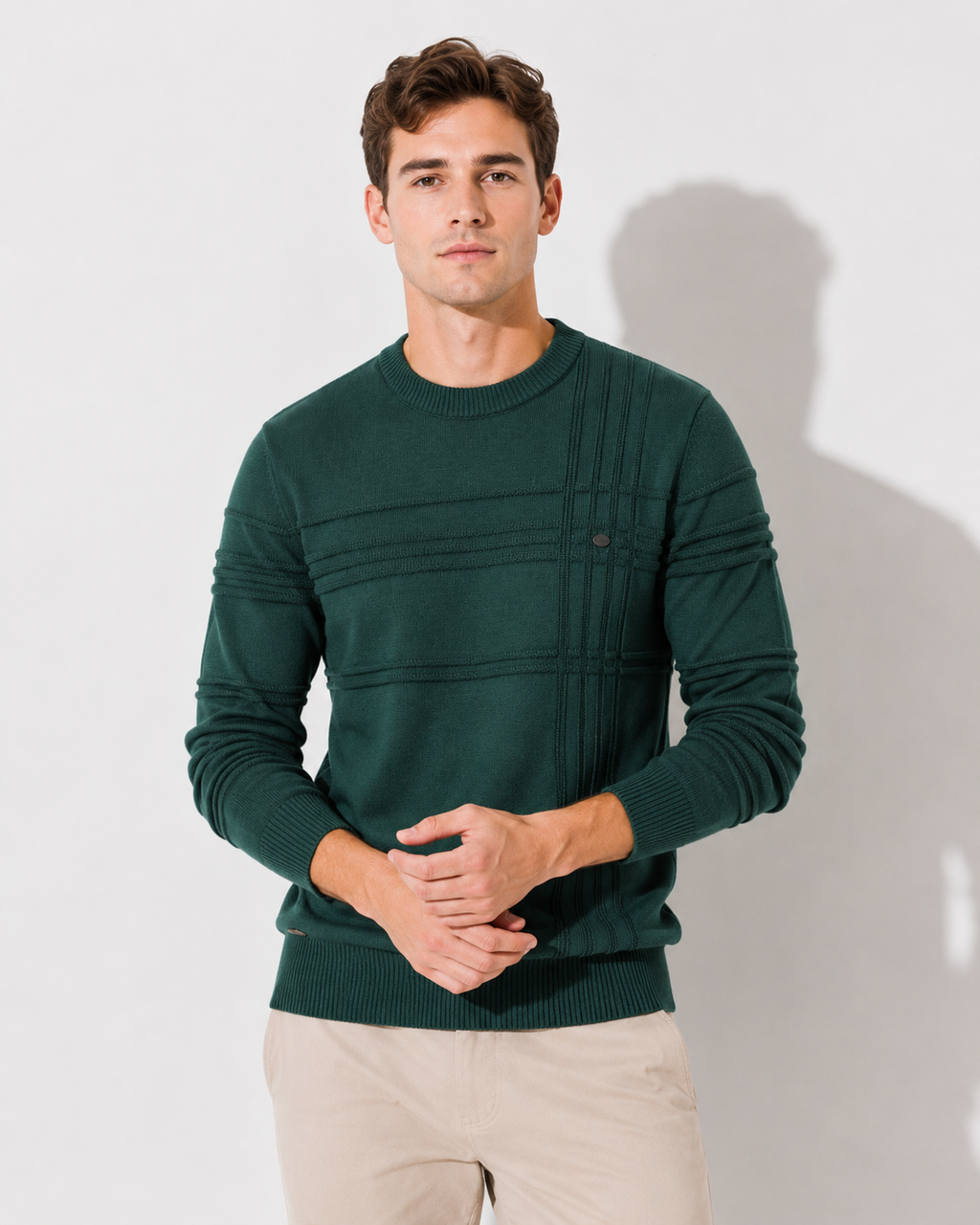 Caranr | Stilvoller Herrenpullover mit Karodesign