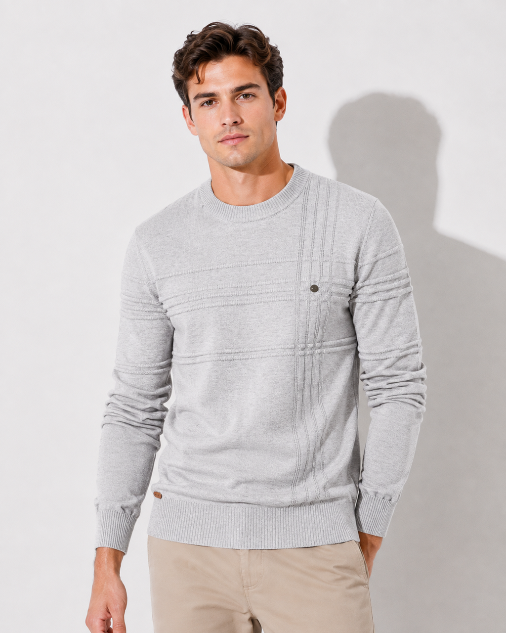 Caranr | Stilvoller Herrenpullover mit Karodesign