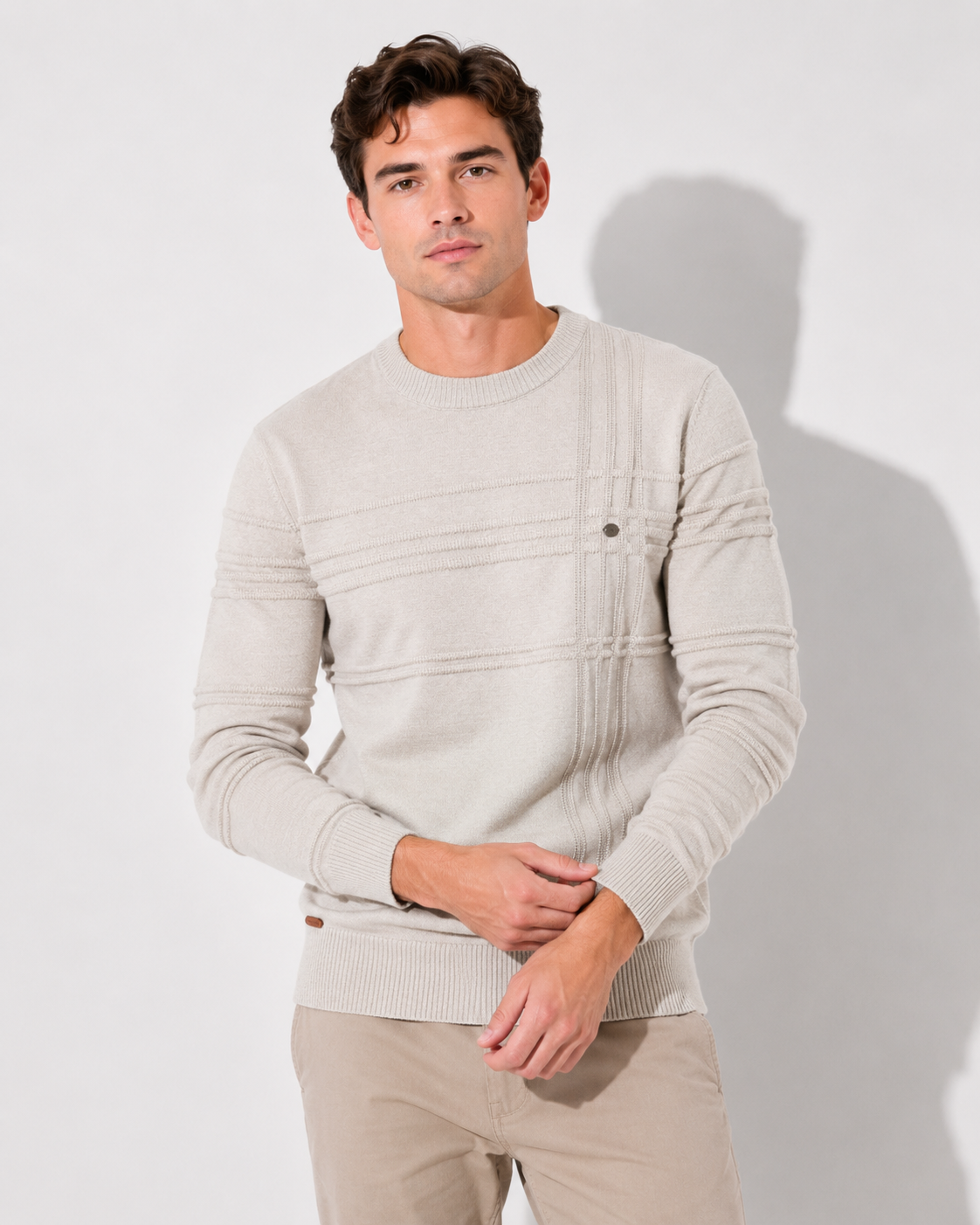Caranr | Stilvoller Herrenpullover mit Karodesign