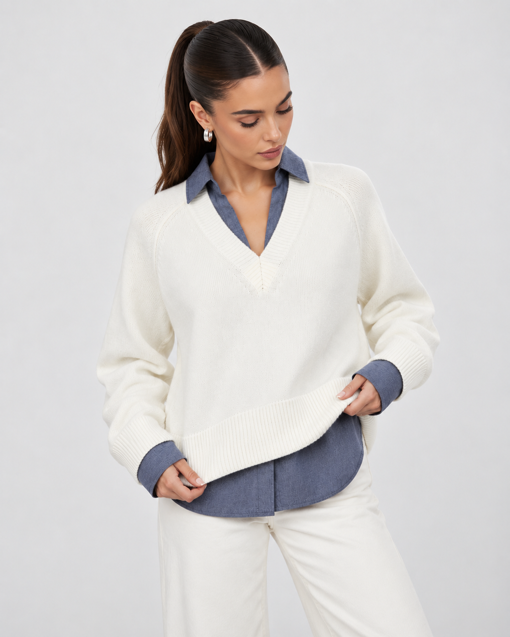 Carrie Damen Strickpullover – Weicher Pullover aus Mischgewebe