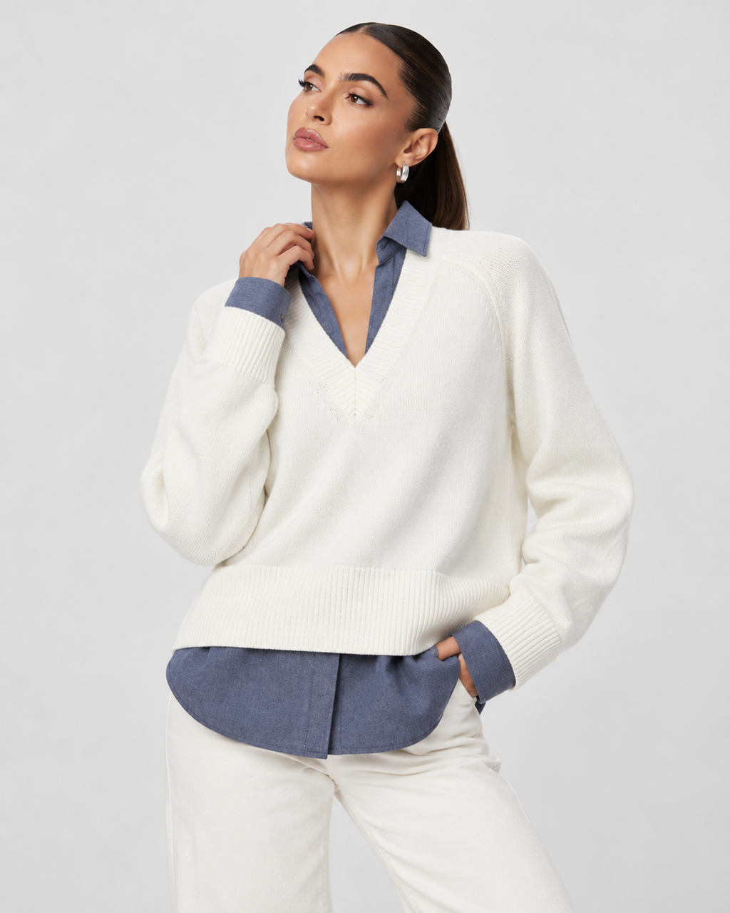 Carrie Damen Strickpullover – Weicher Pullover aus Mischgewebe
