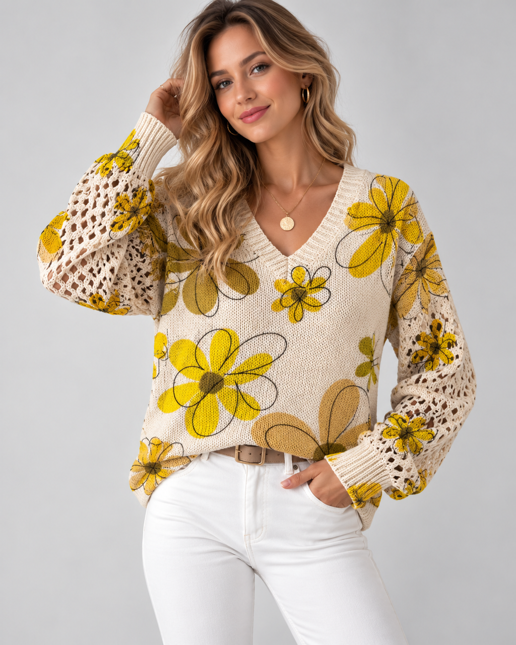 Marzena Eleganter Langarm Pullover