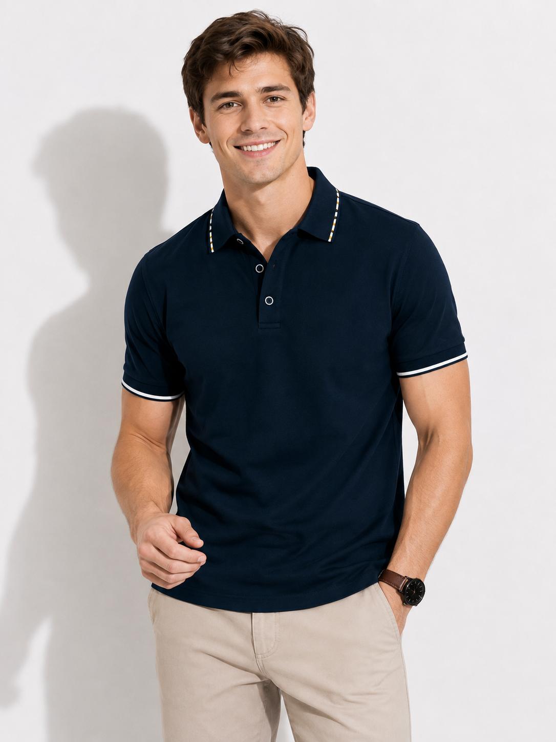 Feinschnitt Herren Langarmshirt