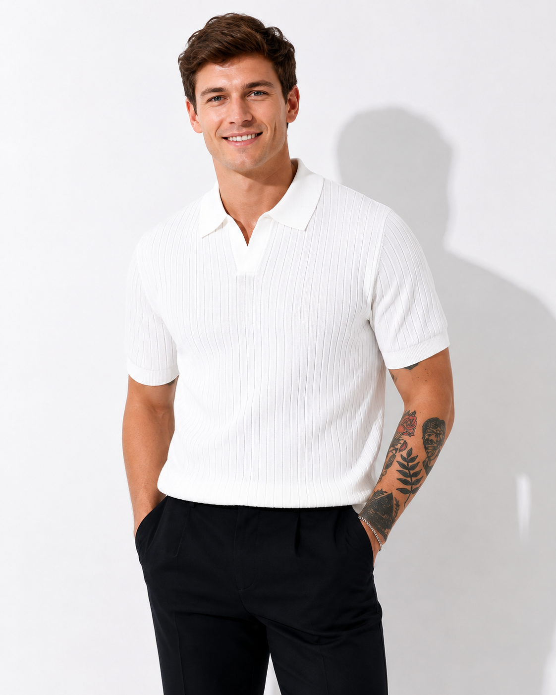Feinstruktur Herren Polo-Shirt