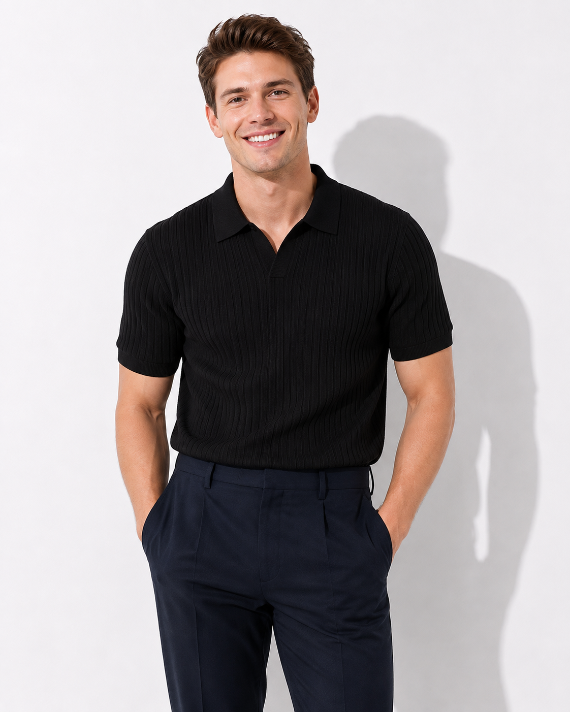 Feinstruktur Herren Polo-Shirt