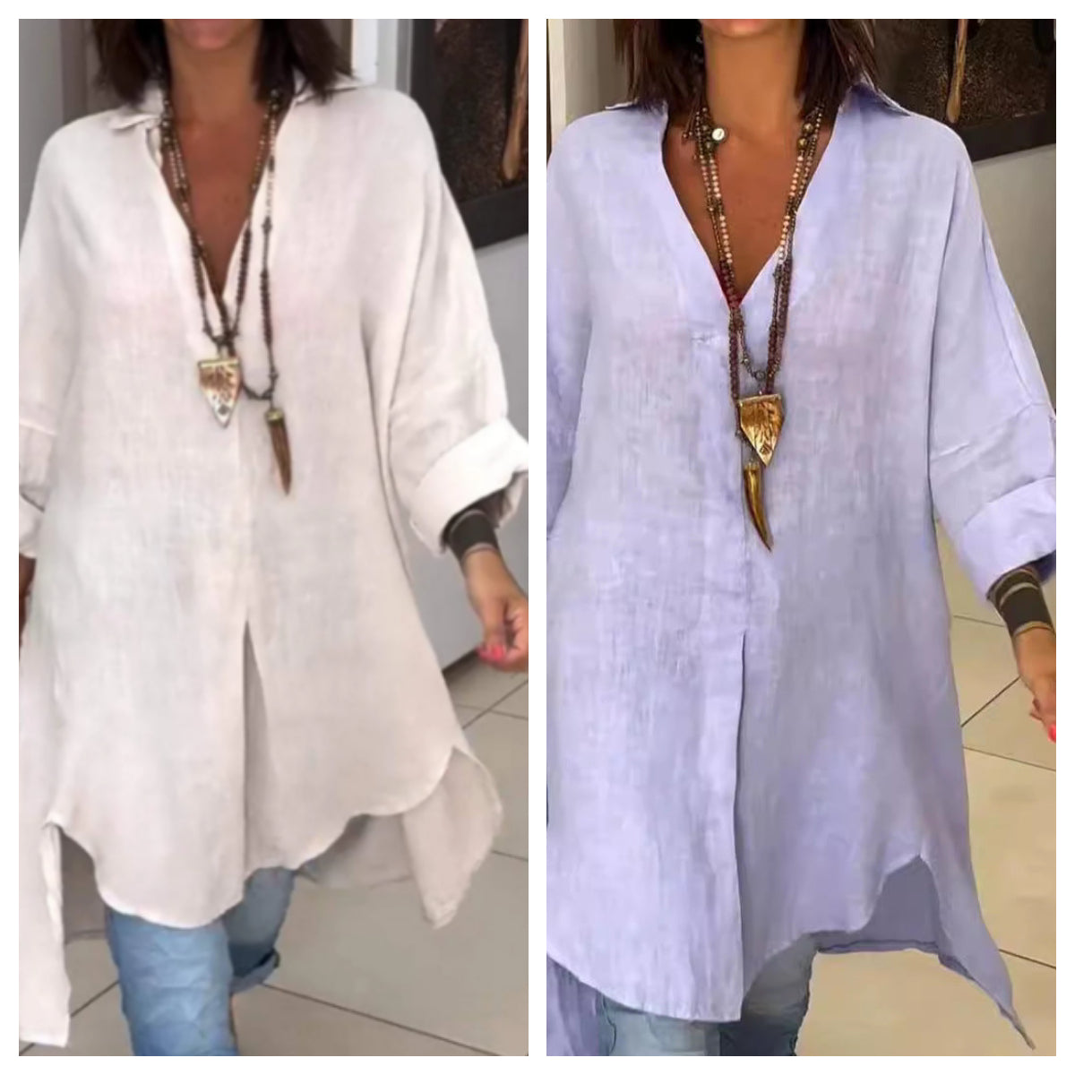 Lulaella | Longshirt Hemd im Oversize Look