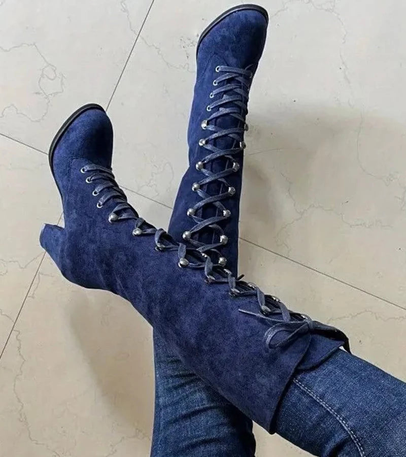 Asmita Schnürstiefel Aus Kunstleder