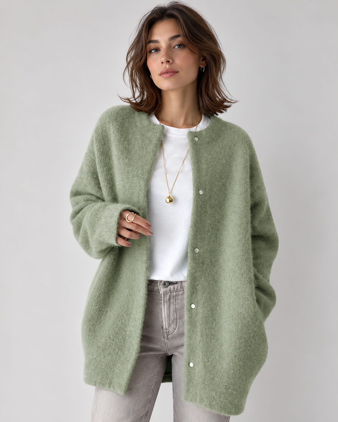 Genevia Eleganter Strick Strickjacke