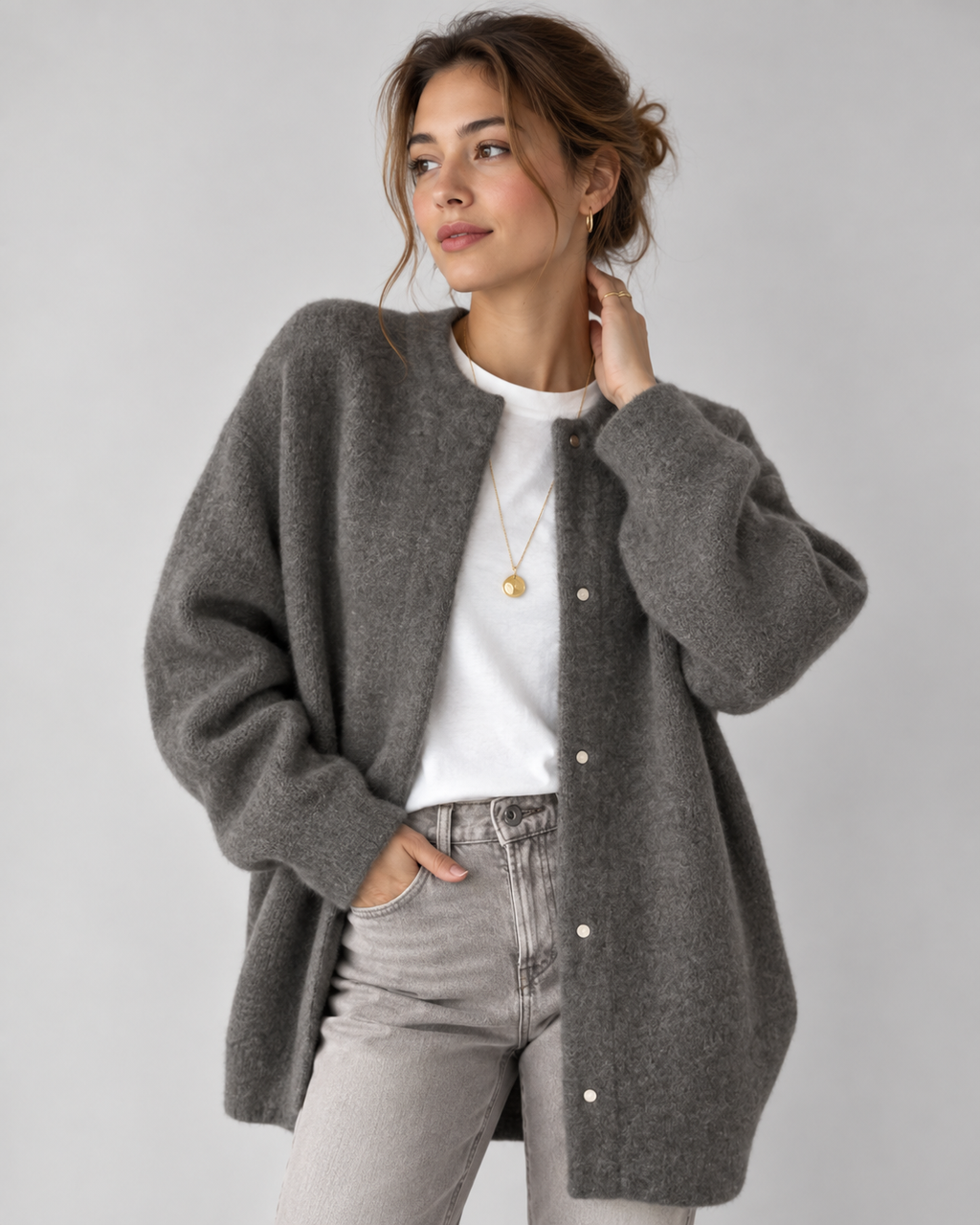 Genevia Eleganter Strick Strickjacke