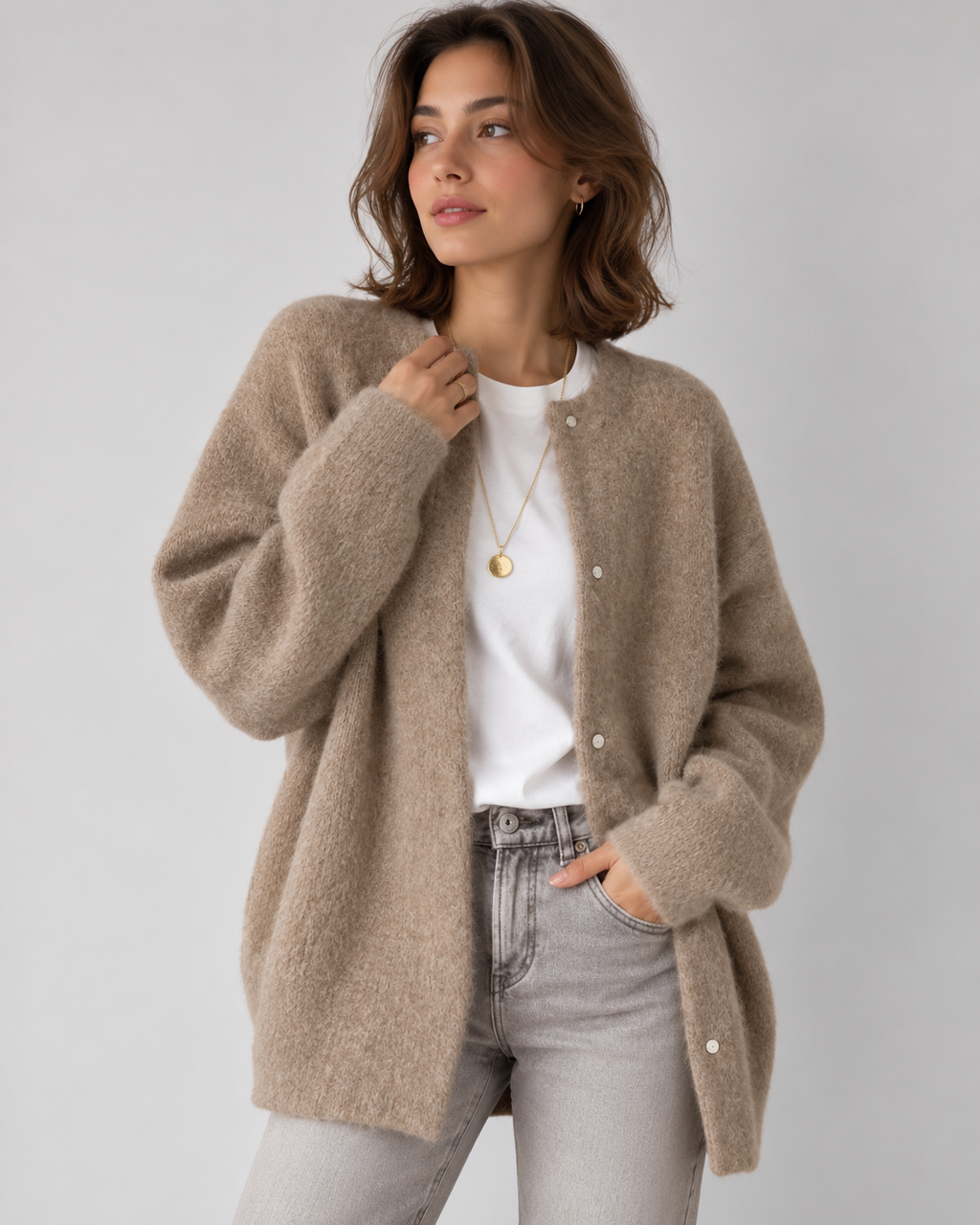Genevia Eleganter Strick Strickjacke
