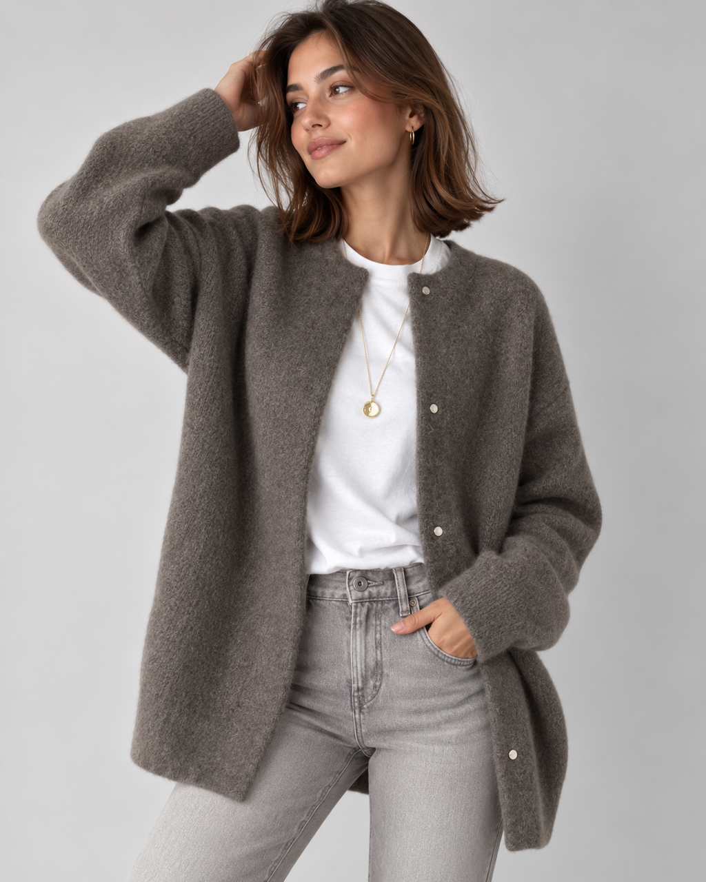 Genevia Eleganter Strick Strickjacke