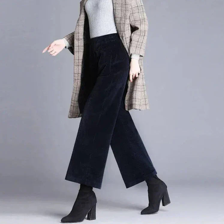 Damen Cord-Schlaghose – Elegante Retro-Hose mit weitem Bein