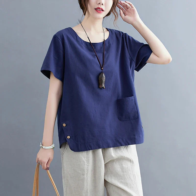 Bimiina | Vintage Baumwoll-Leinen Top