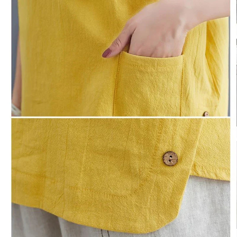 Bimiina | Vintage Baumwoll-Leinen Top