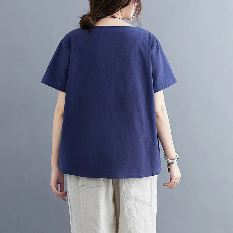 Bimiina | Vintage Baumwoll-Leinen Top