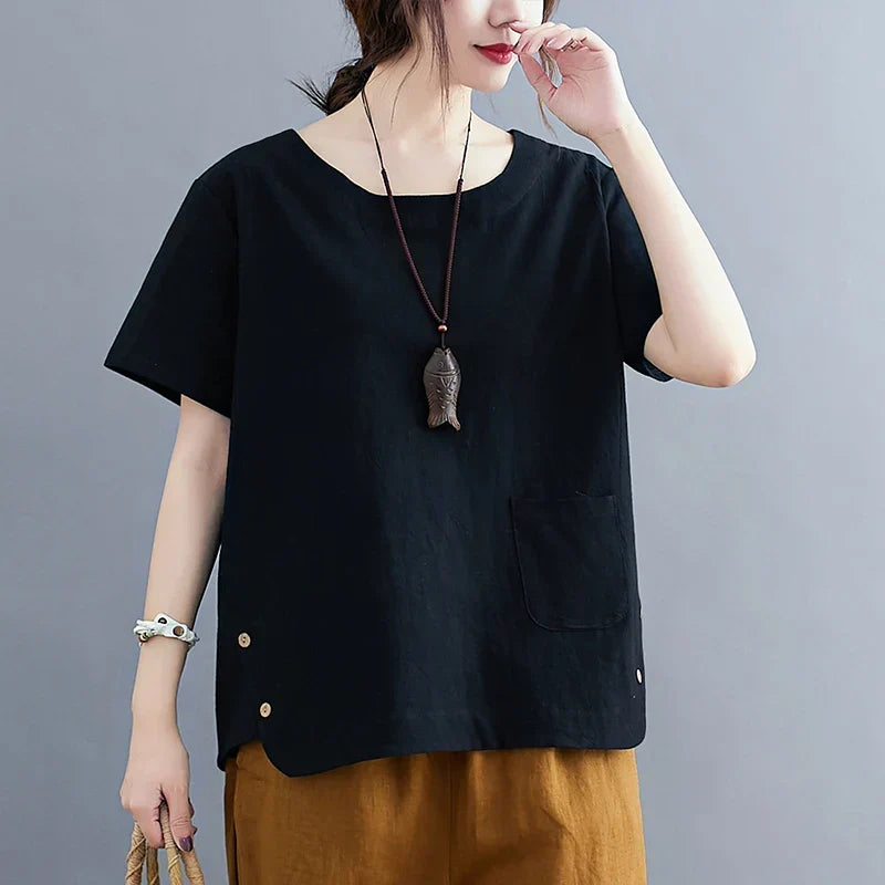 Bimiina | Vintage Baumwoll-Leinen Top
