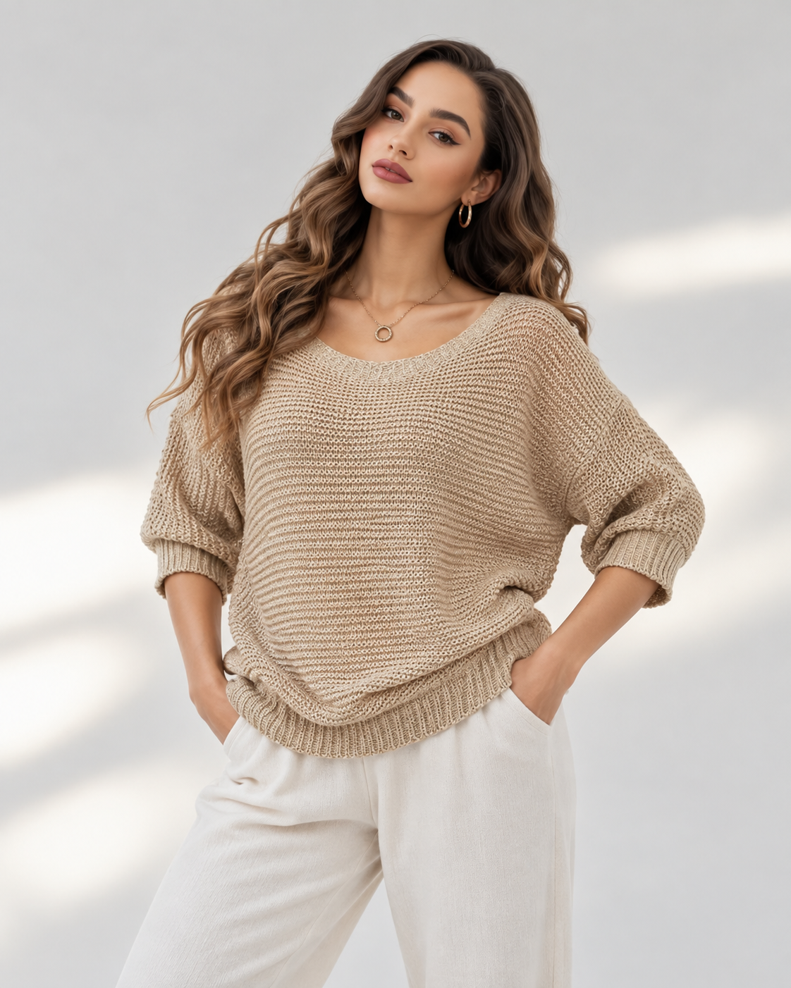 Kastanienwarm Strickpulli