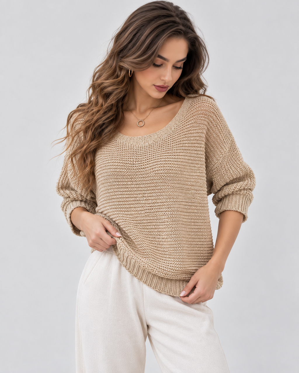 Kastanienwarm Strickpulli