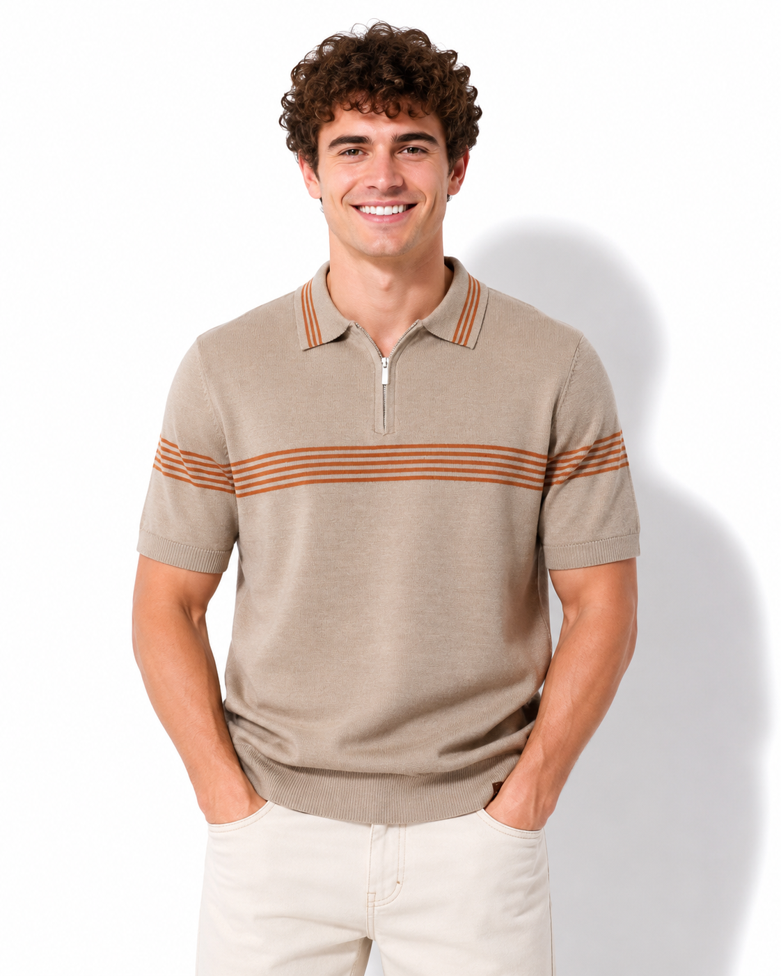 Linienstil Herren Polo-Shirt