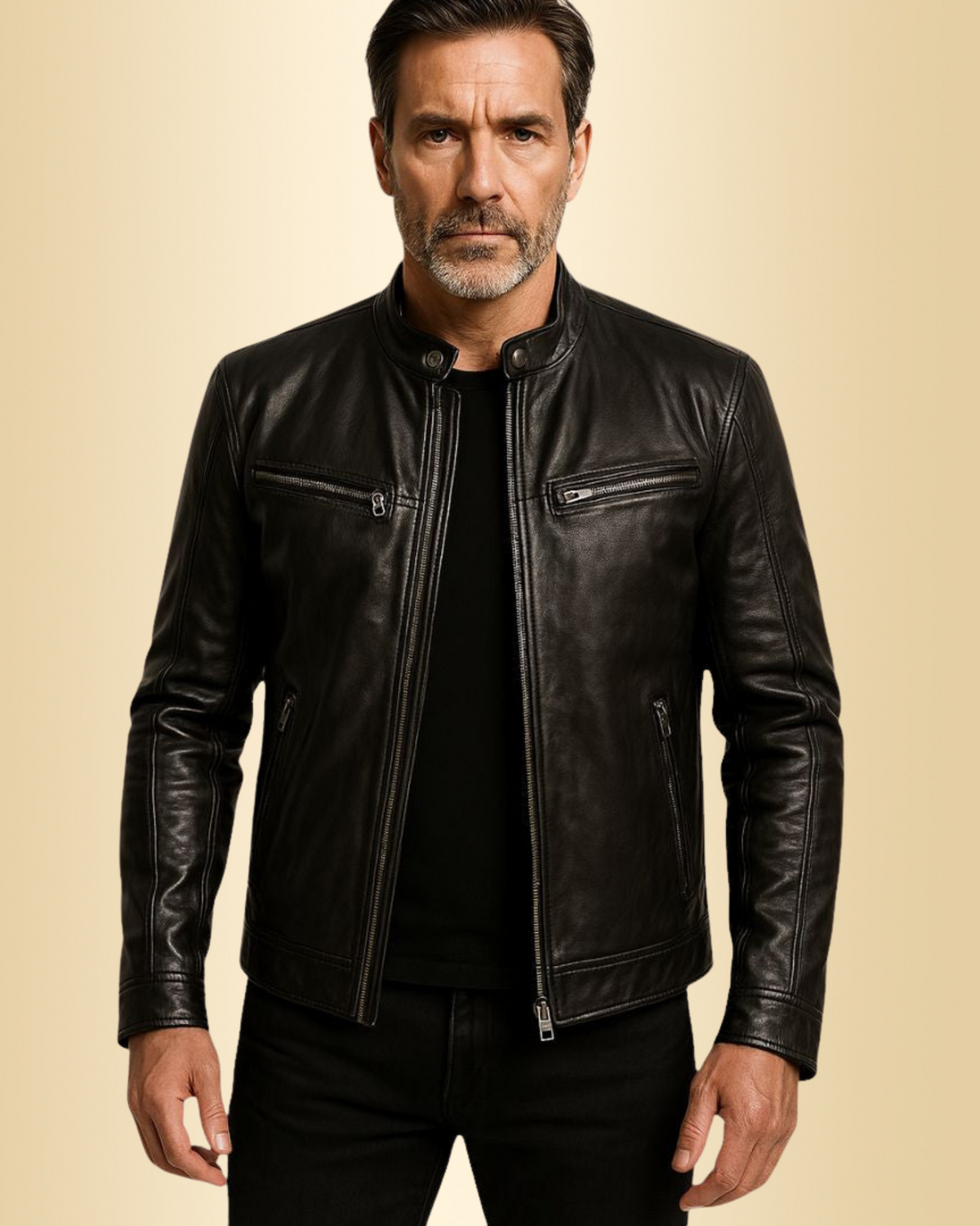 Isauio | Herren Lederjacke