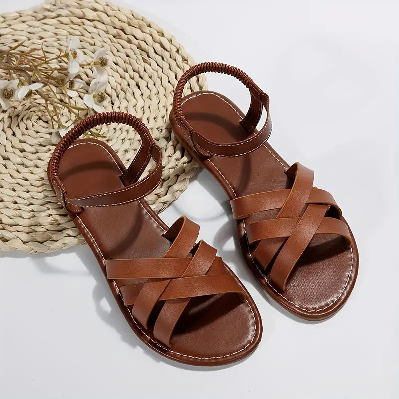 Fatima - Geflochtene Flache Sandalen