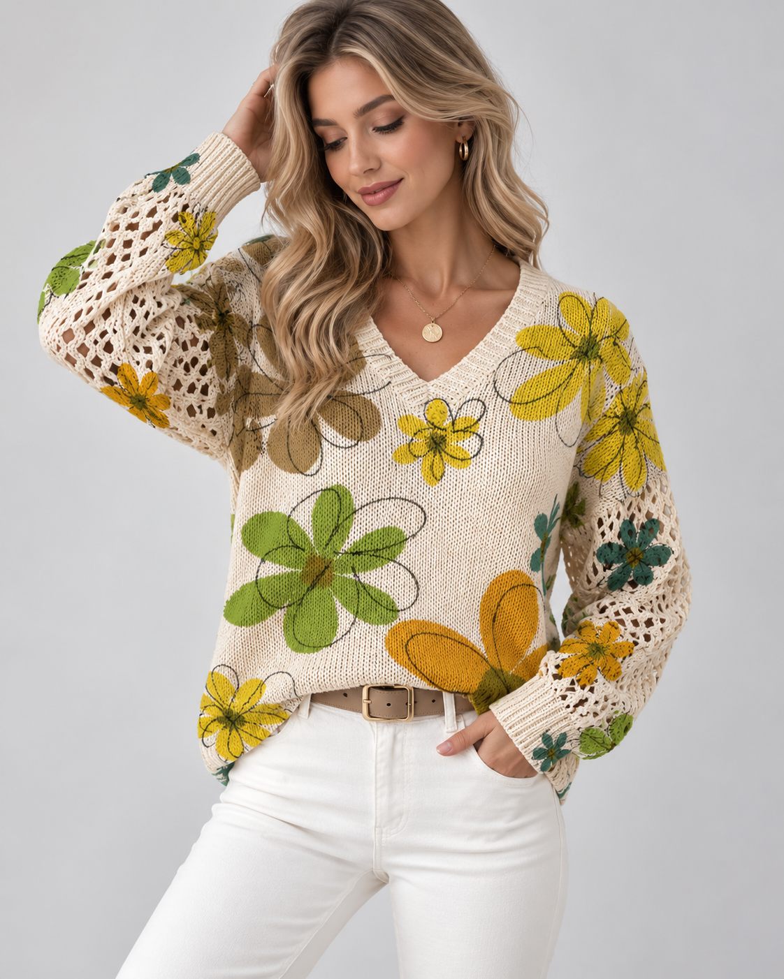Marzena Eleganter Langarm Pullover