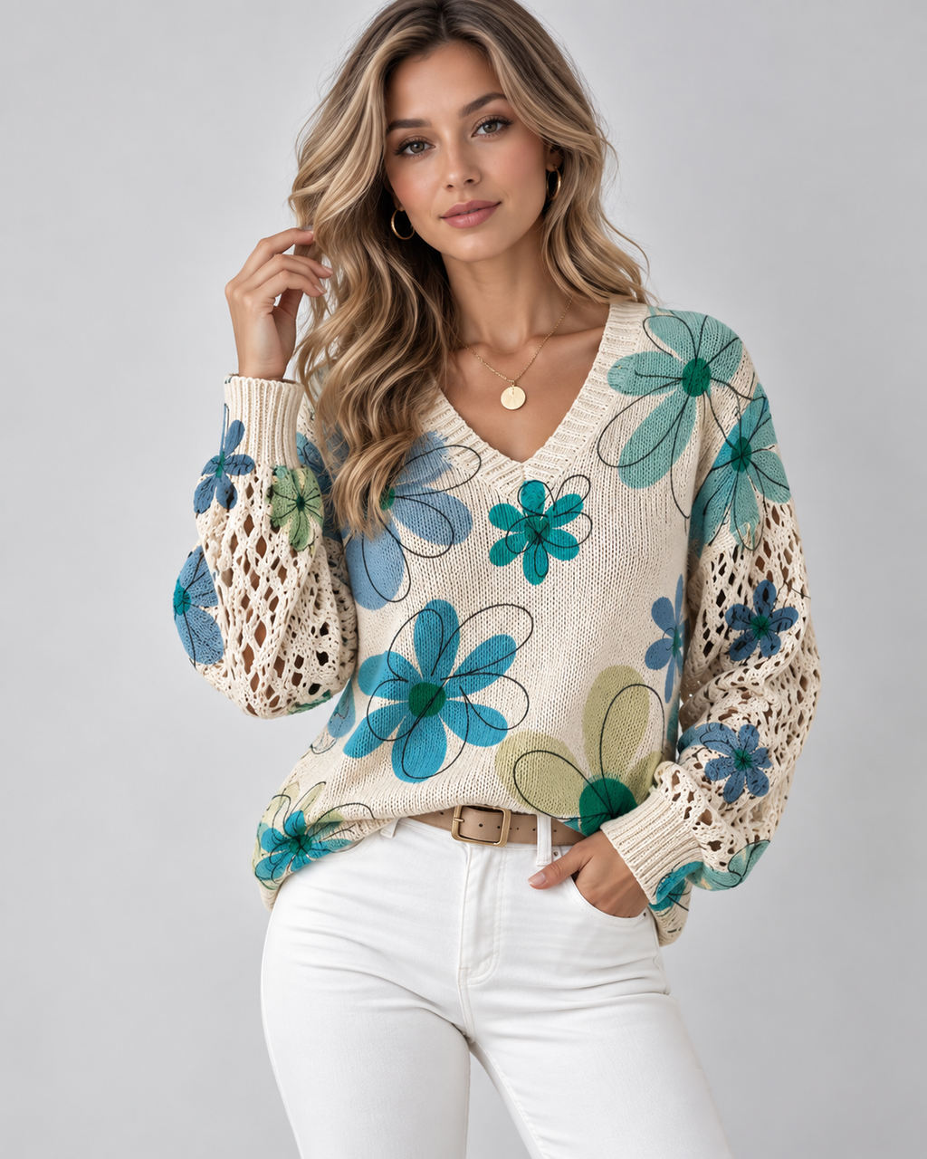 Marzena Eleganter Langarm Pullover