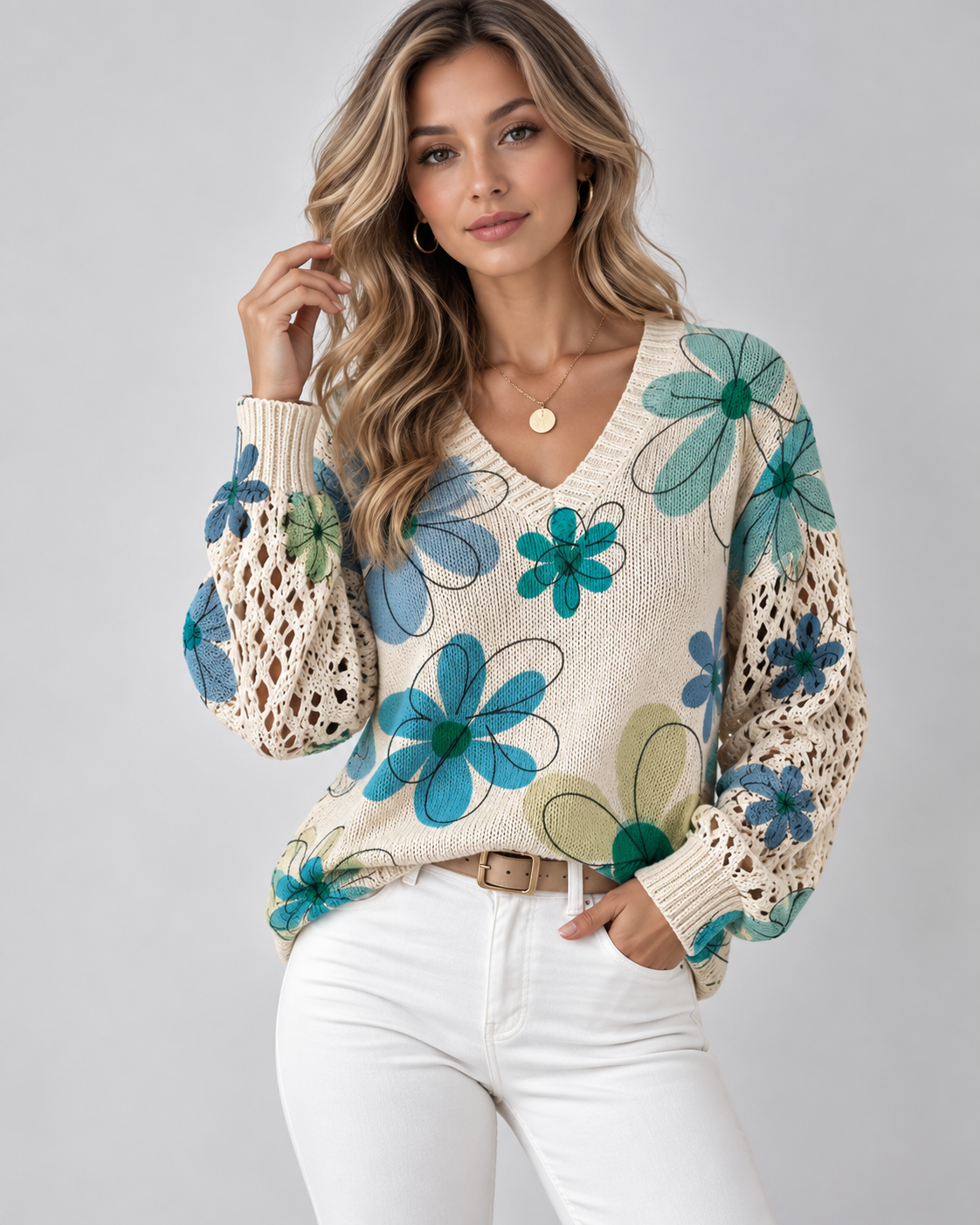 Marzena Eleganter Langarm Pullover