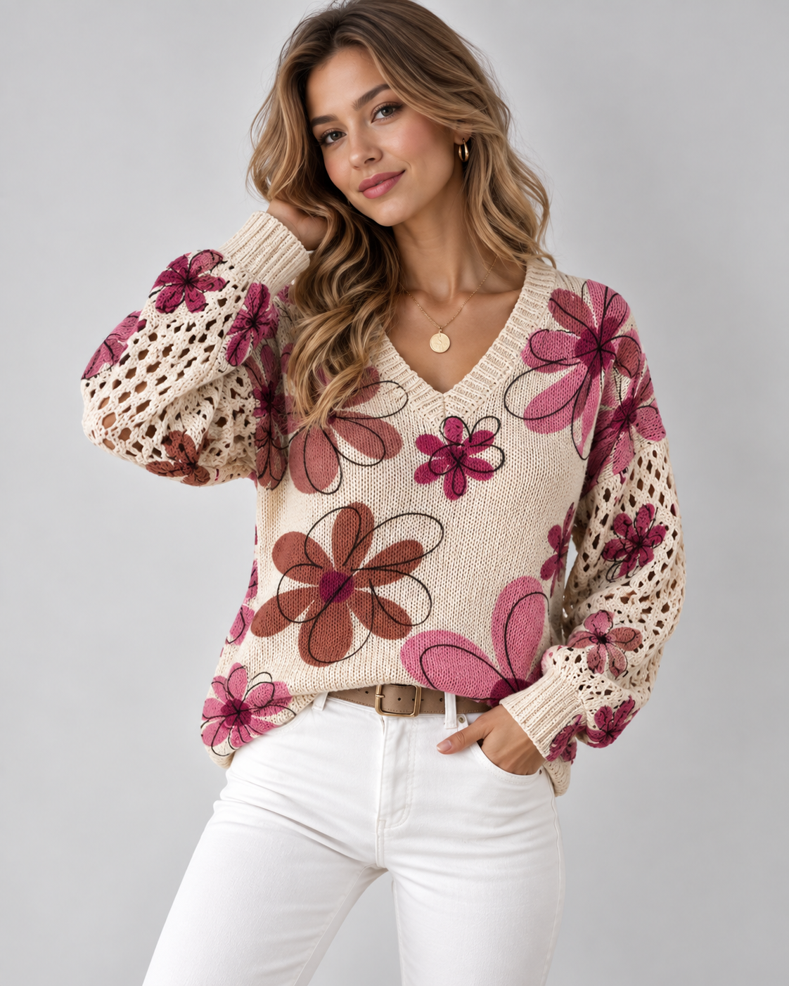 Marzena Eleganter Langarm Pullover