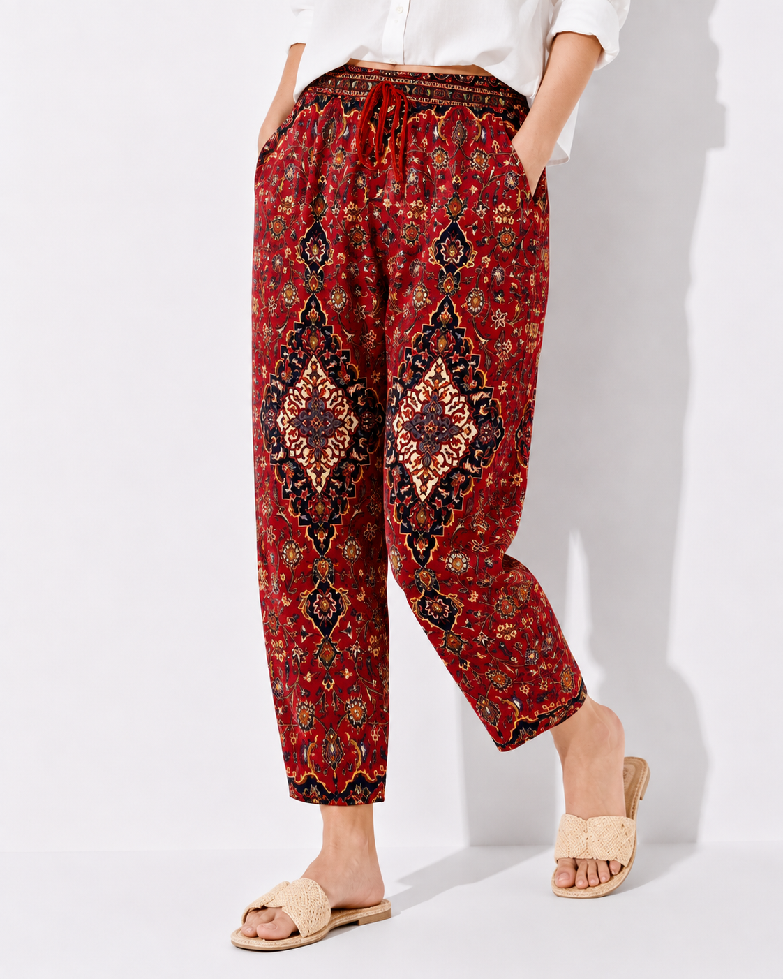 Rubinrot Taschenhose