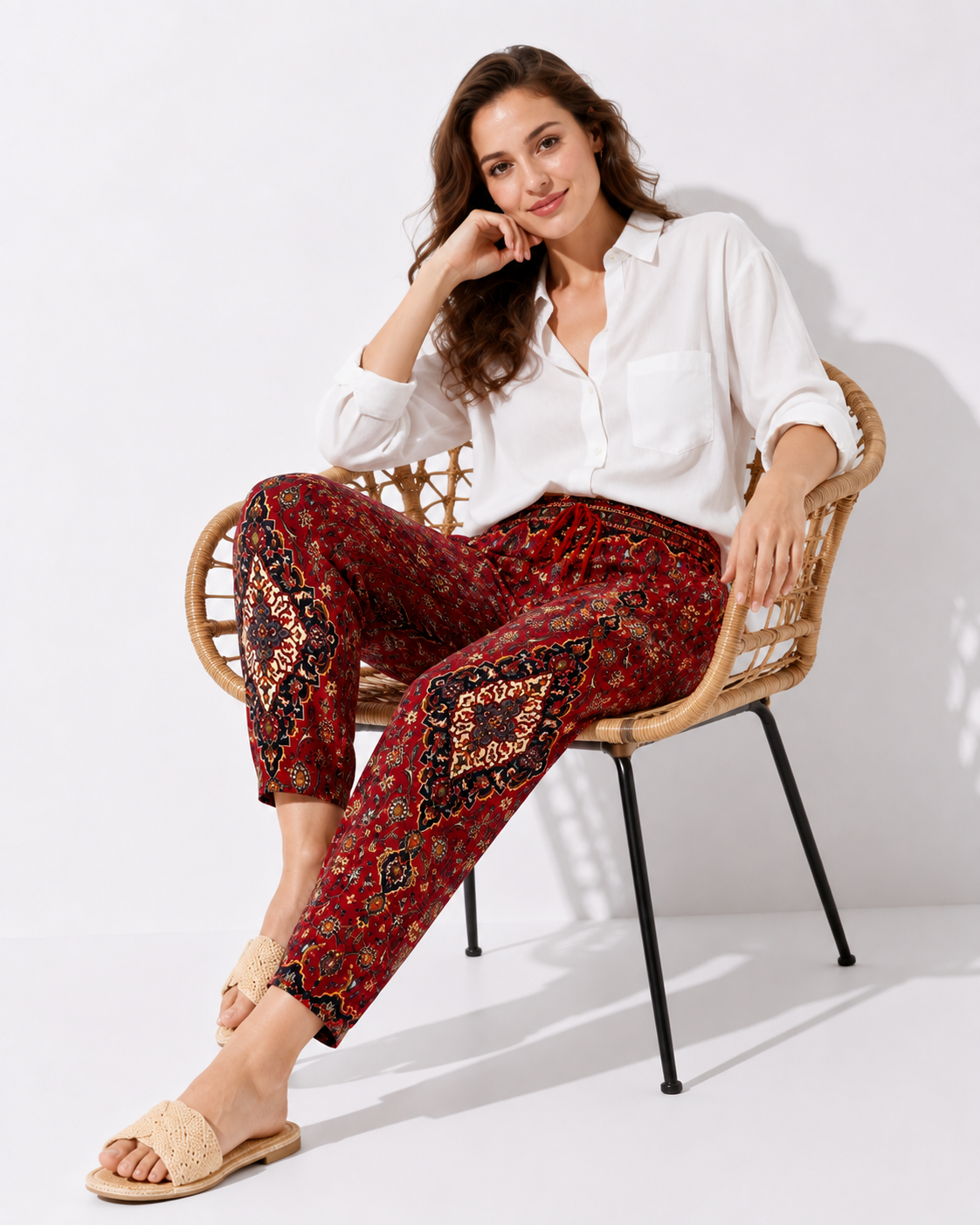 Rubinrot Taschenhose
