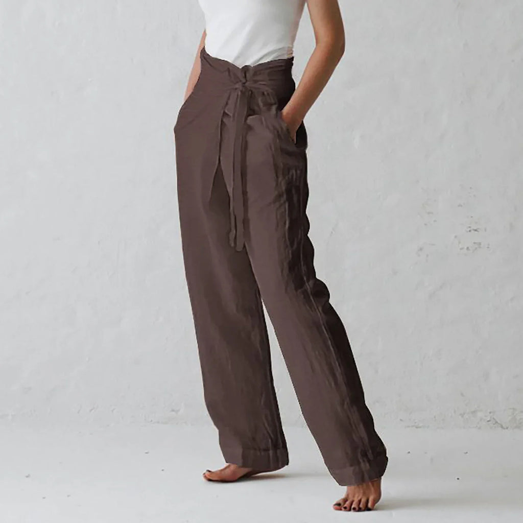 Danica | Weite Stoffhose mit hohem Bund und Gürtel