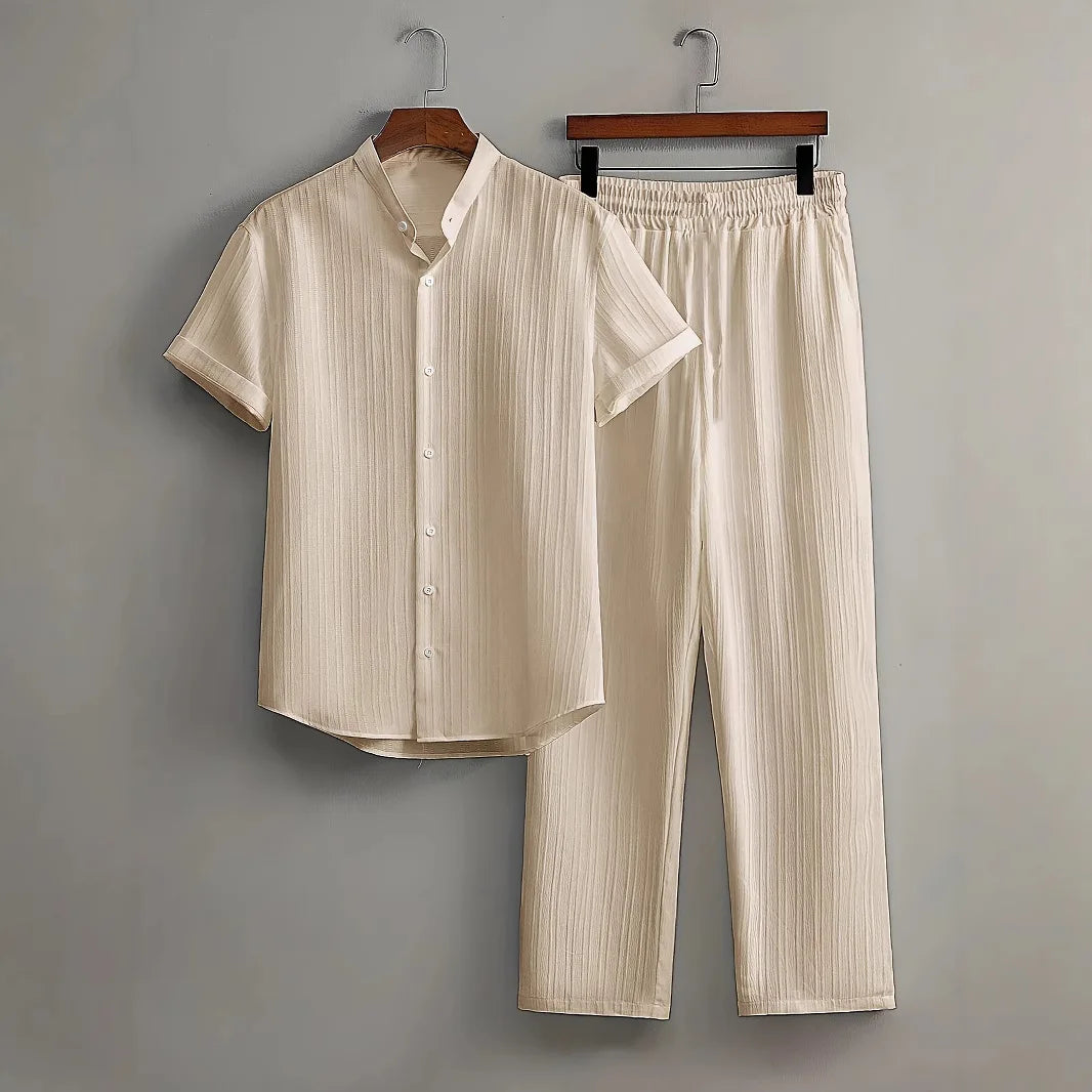 Casper | Leinen Set mit Hemd und elastischer Hose