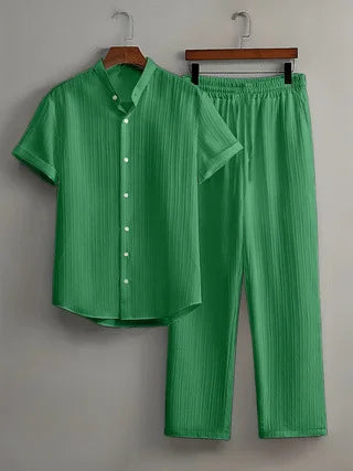 Casper | Leinen Set mit Hemd und elastischer Hose