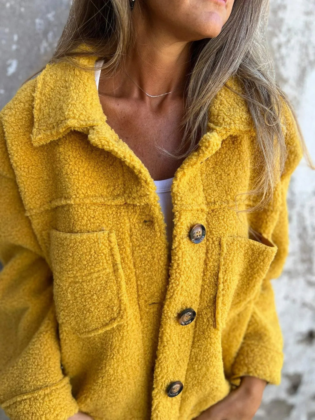 Veda | Warmer Knopf Langarm Vielseitiger Wintermantel für Frauen