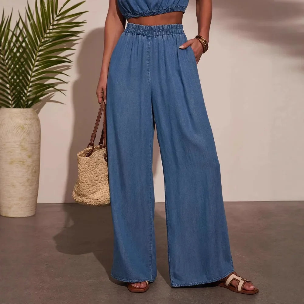 Isadora | Set mit Crop Top und Hose mit Gummibund