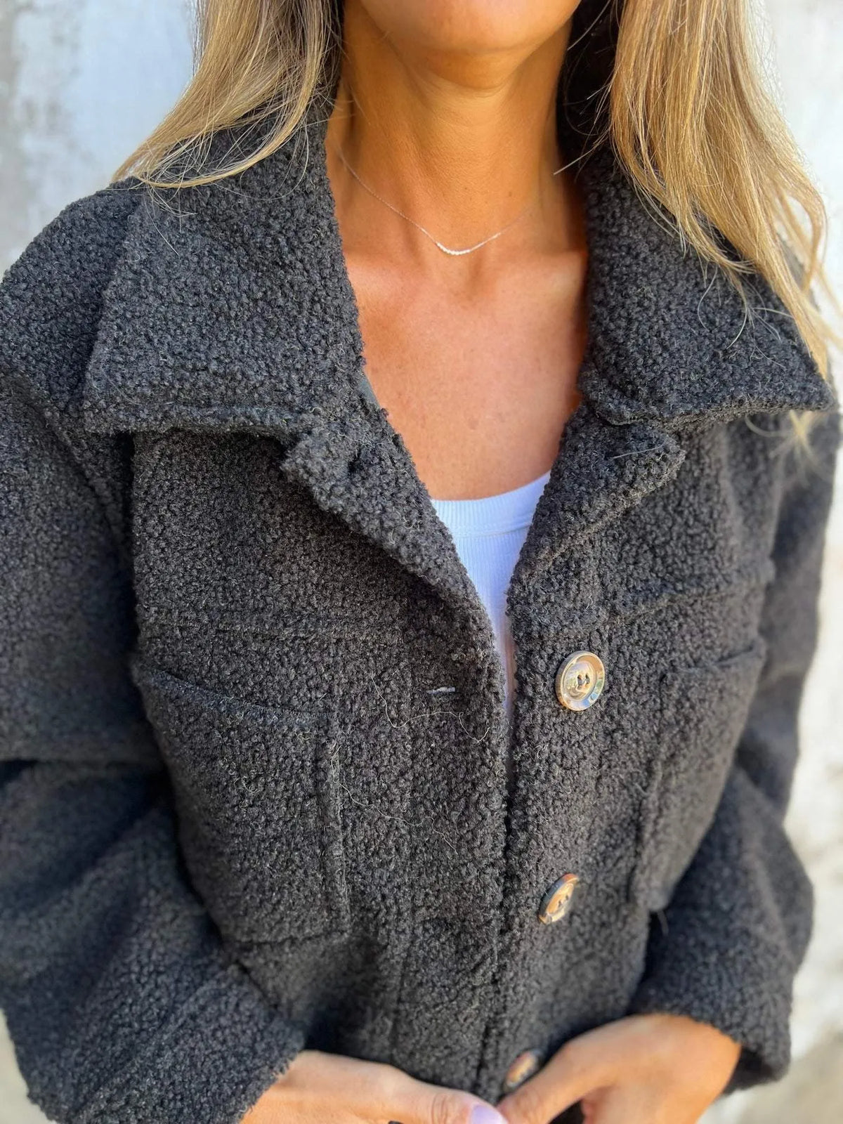 Veda | Warmer Knopf Langarm Vielseitiger Wintermantel für Frauen