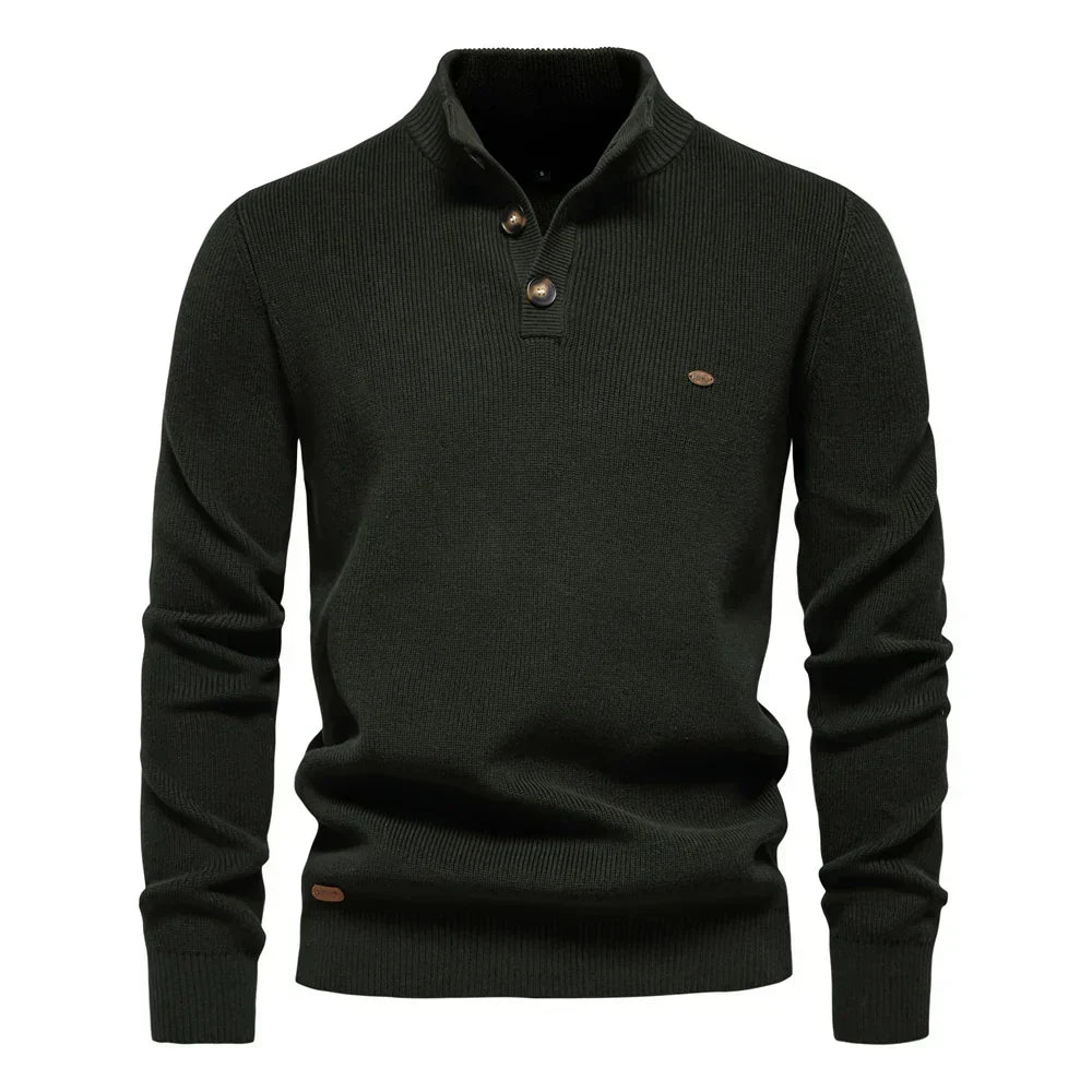 Benenas | Herrenpullover mit Knopfdesign