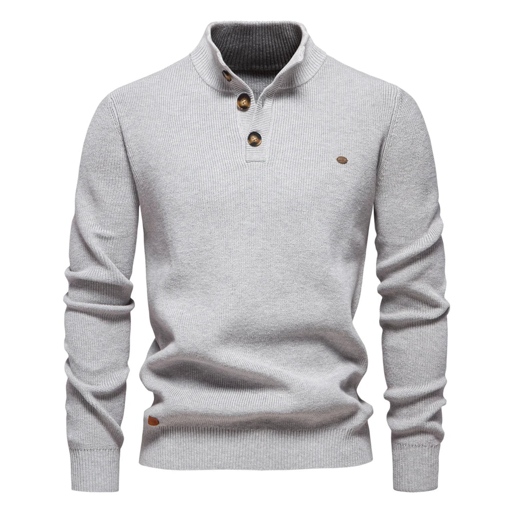 Benenas | Herrenpullover mit Knopfdesign