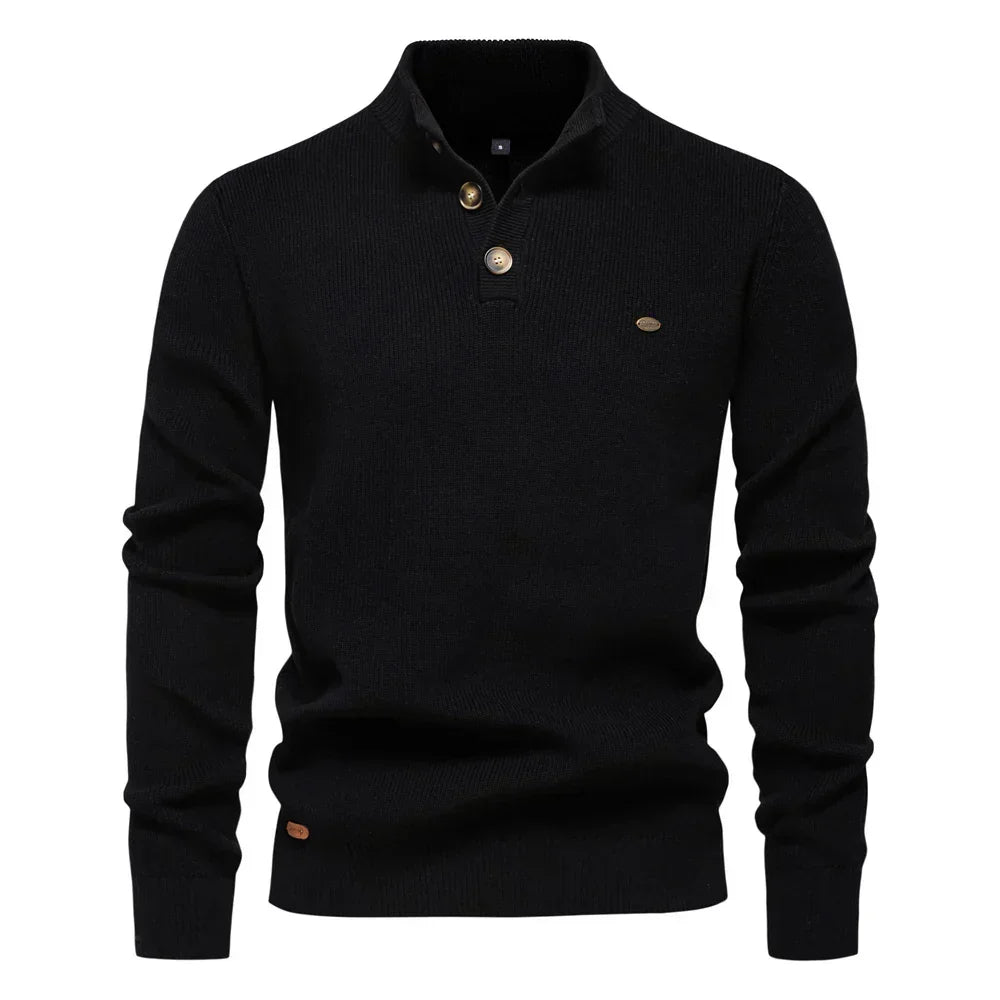 Benenas | Herrenpullover mit Knopfdesign