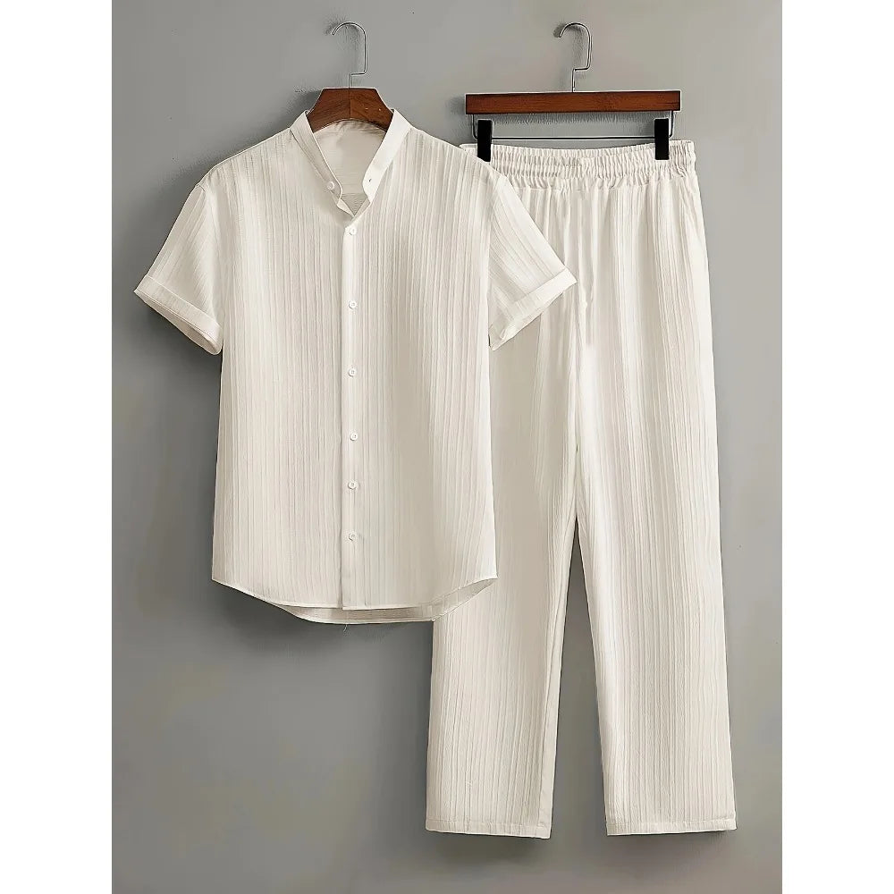 Casper | Leinen Set mit Hemd und elastischer Hose