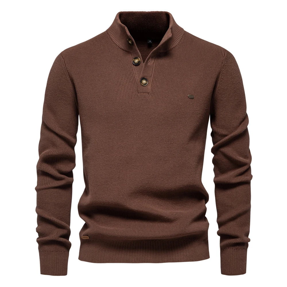 Benenas | Herrenpullover mit Knopfdesign