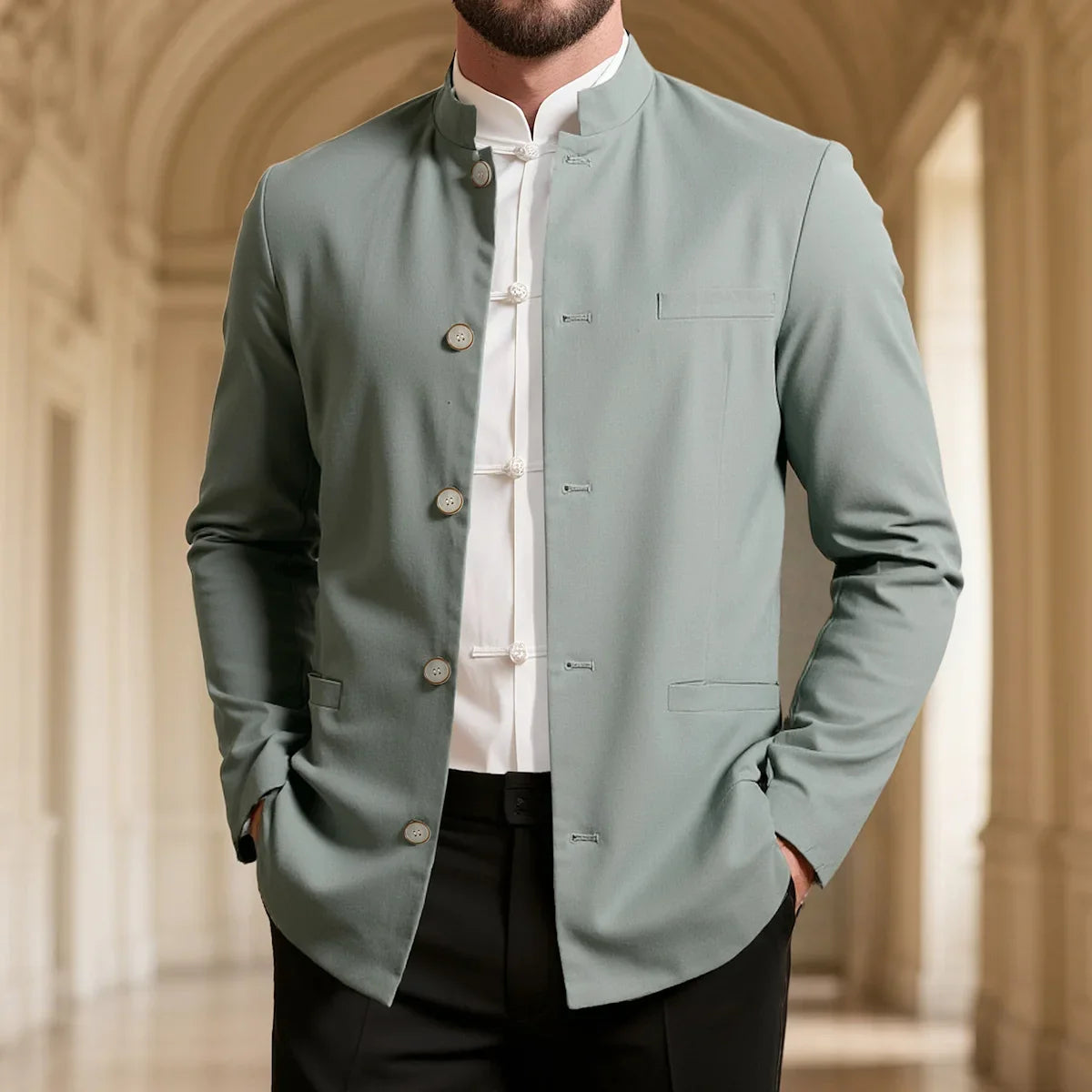 Nico | Herren Slim Fit Casual Cheongsam Jacke