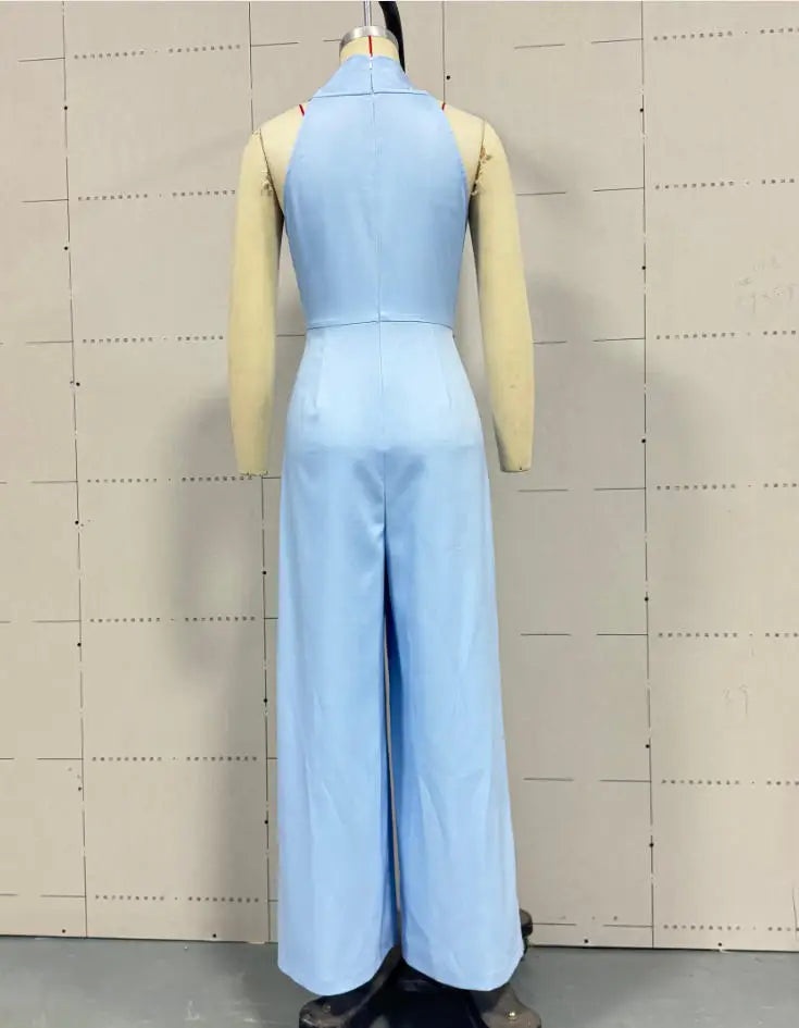 Ximena | V-Ausschnitt Schnürung Weite Hosen Overall Damenbekleidung