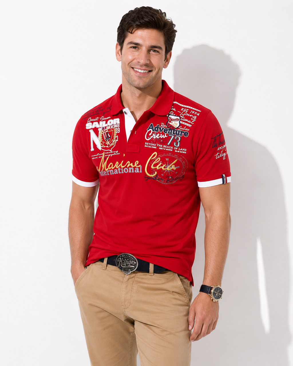 Schriftstil Herren Polo-Shirt