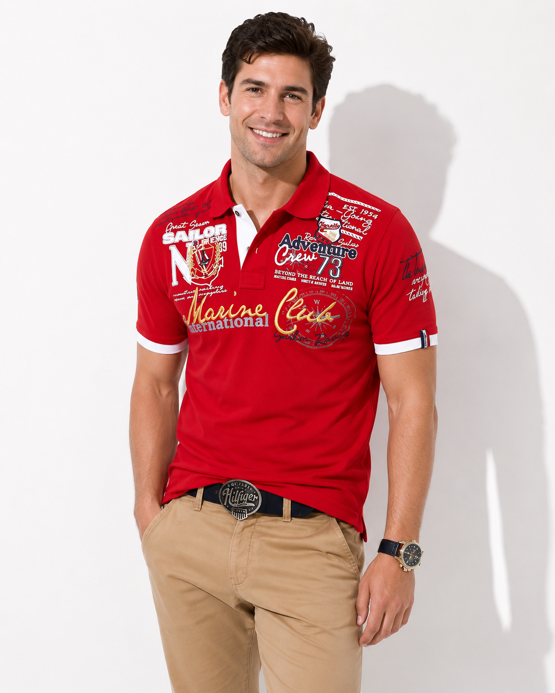 Schriftstil Herren Polo-Shirt