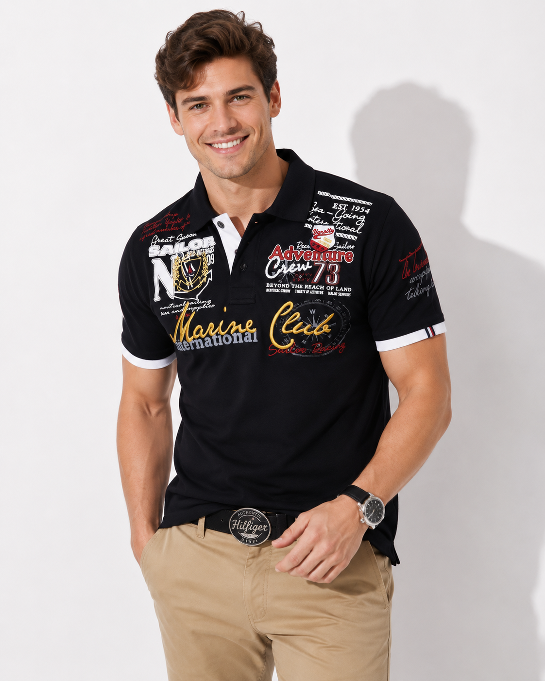 Schriftstil Herren Polo-Shirt