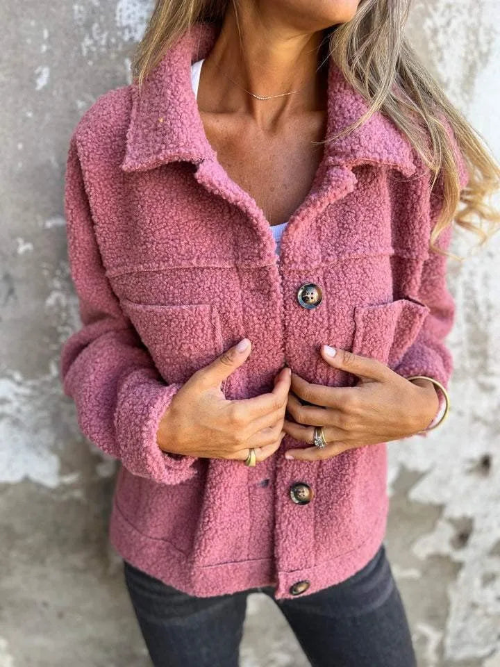 Veda | Warmer Knopf Langarm Vielseitiger Wintermantel für Frauen