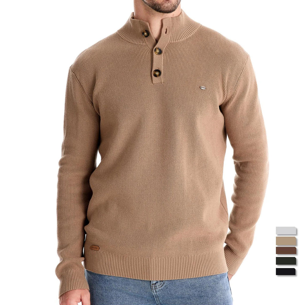 Benenas | Herrenpullover mit Knopfdesign